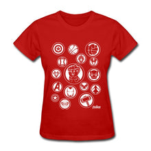 Load image into Gallery viewer, Avengers Weapon Symbols T-Shirt Women